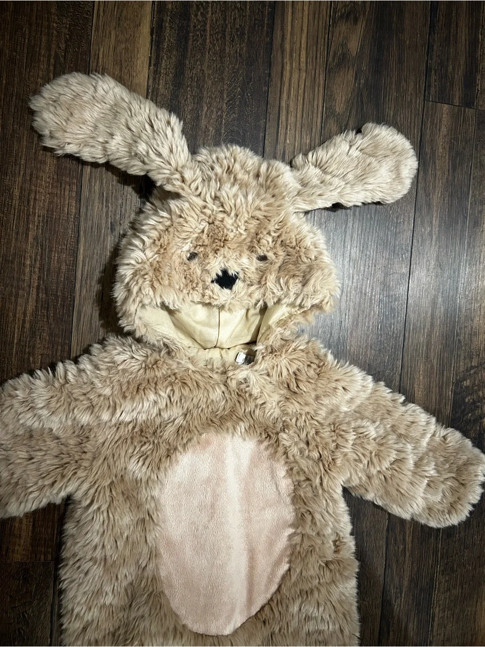 Pottery Barn Kids Cream Tan Plush Dog/Puppy Costume with Hooded Ears 6-12 months